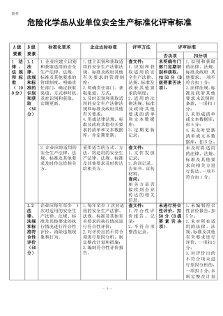 安全标准化评审标准新