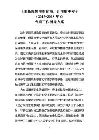 安全注射专项工作指导