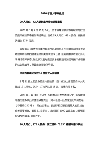 安全生产2020年安全事故案例