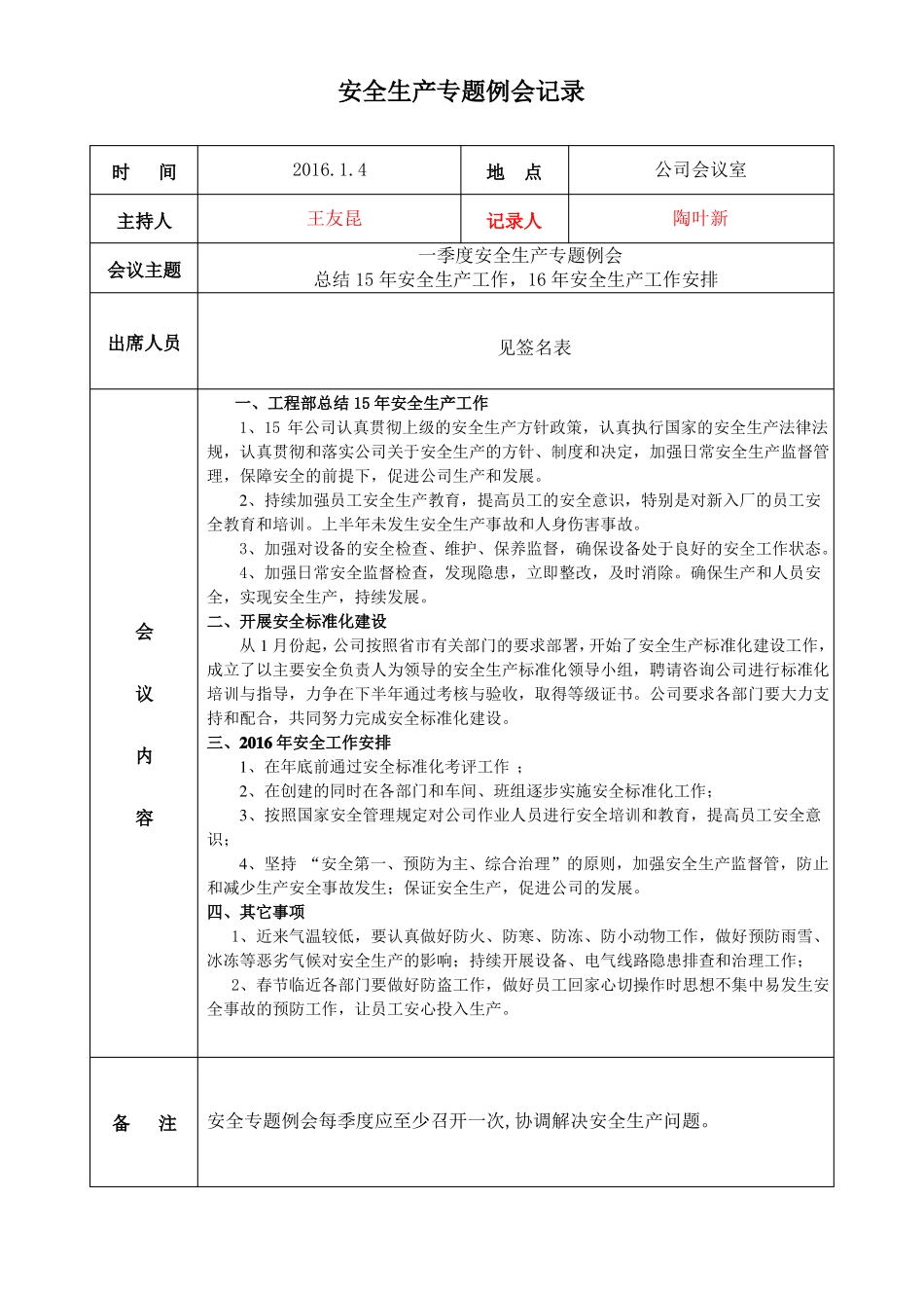 安全生产列会会议记录每季一次_第2页