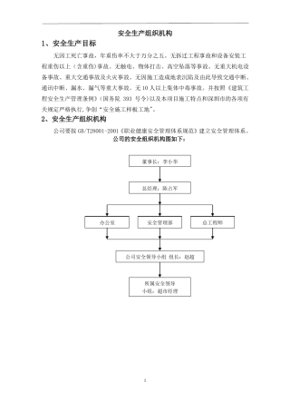 安全生产组织机构
