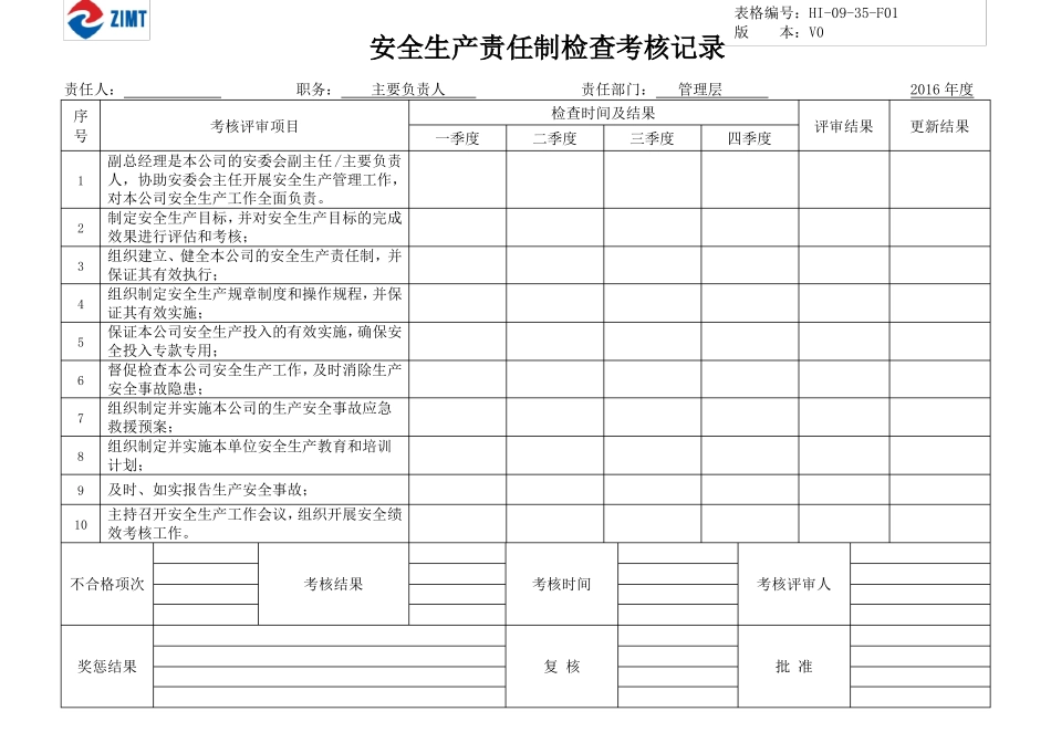 安全生产责任制考核评审记录_第2页