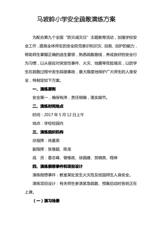 安全疏散演练方案、总结