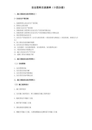 安全资料目录十四分册