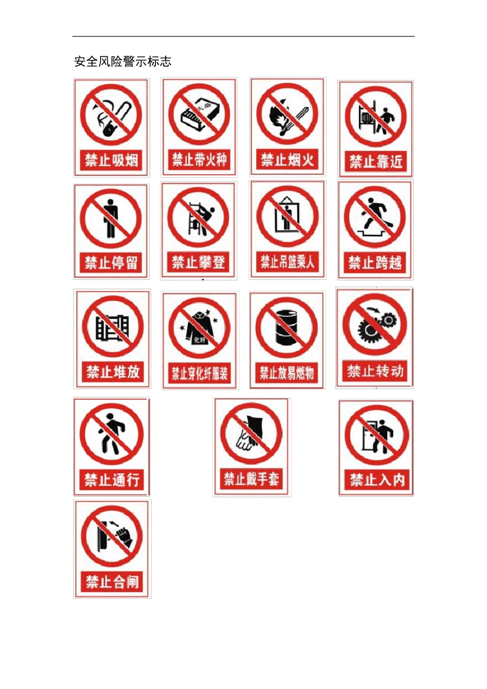 安全风险警示标志图标汇总_第1页