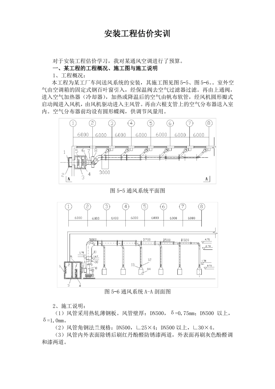 安装工程估价实训报告撰写要求作业_第2页
