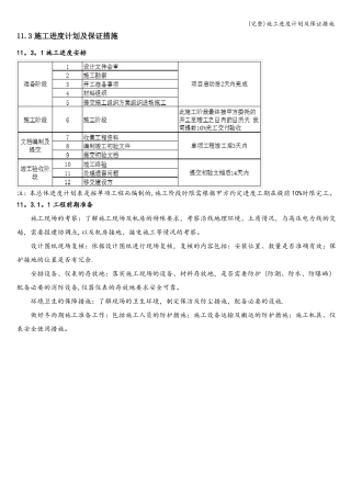 完整施工进度计划及保证措施