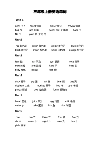完整版,pep人教版小学英语单词表打印版