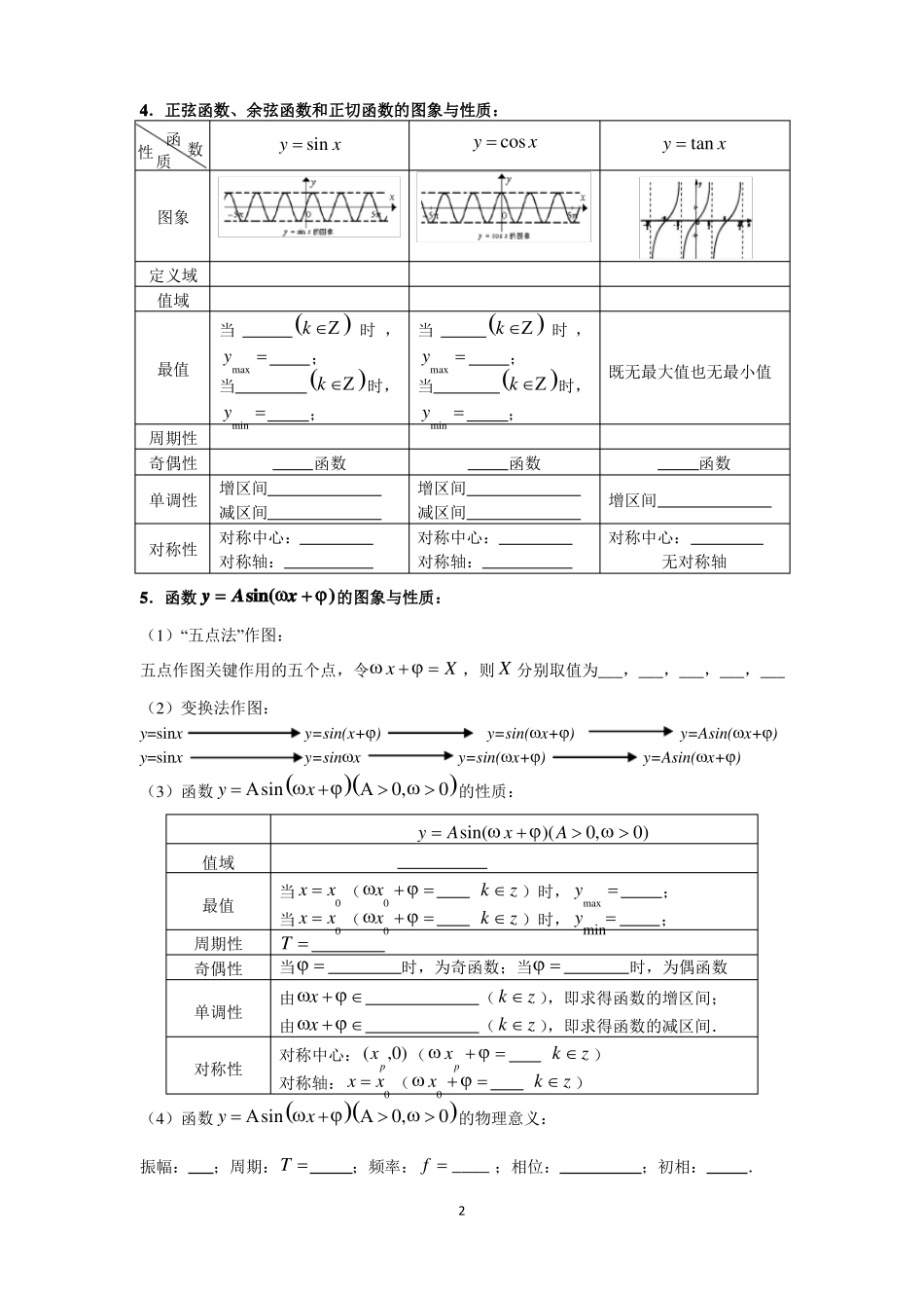 完整版2009—2018年湖南高中学业水平考试数学分类汇编——必修4,推荐文档_第2页