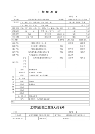 完整版工程概况表综合表