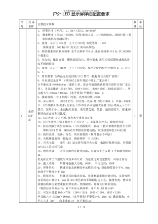 完整版户外LED显示屏详细配置要求