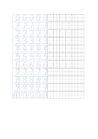 完整版数字描红田字格A4打印
