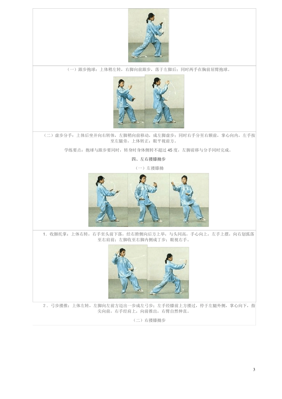 完整版最全24式简化太极拳动作图解_第3页