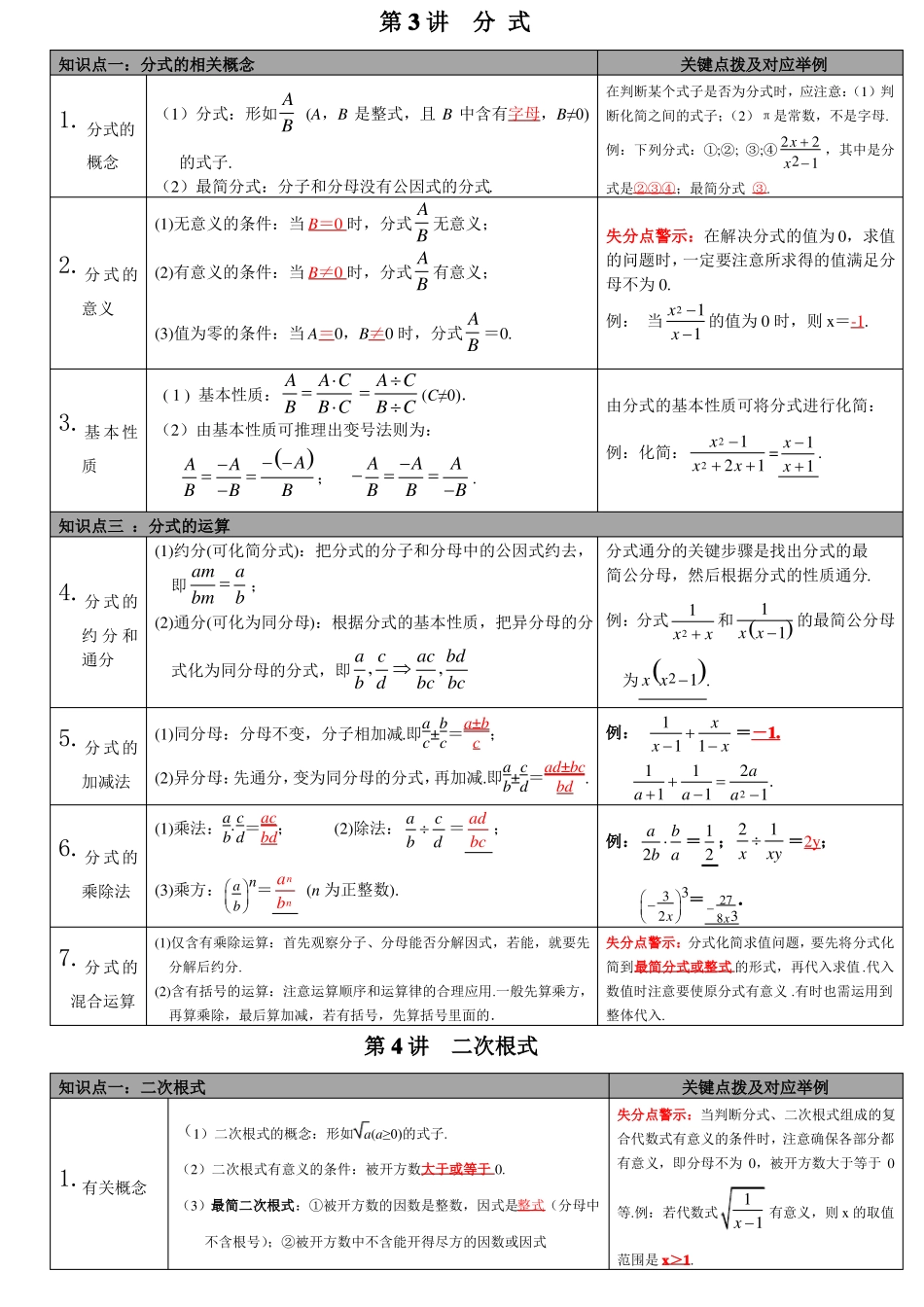 完整版湘教版初中数学知识点总复习资料_第3页