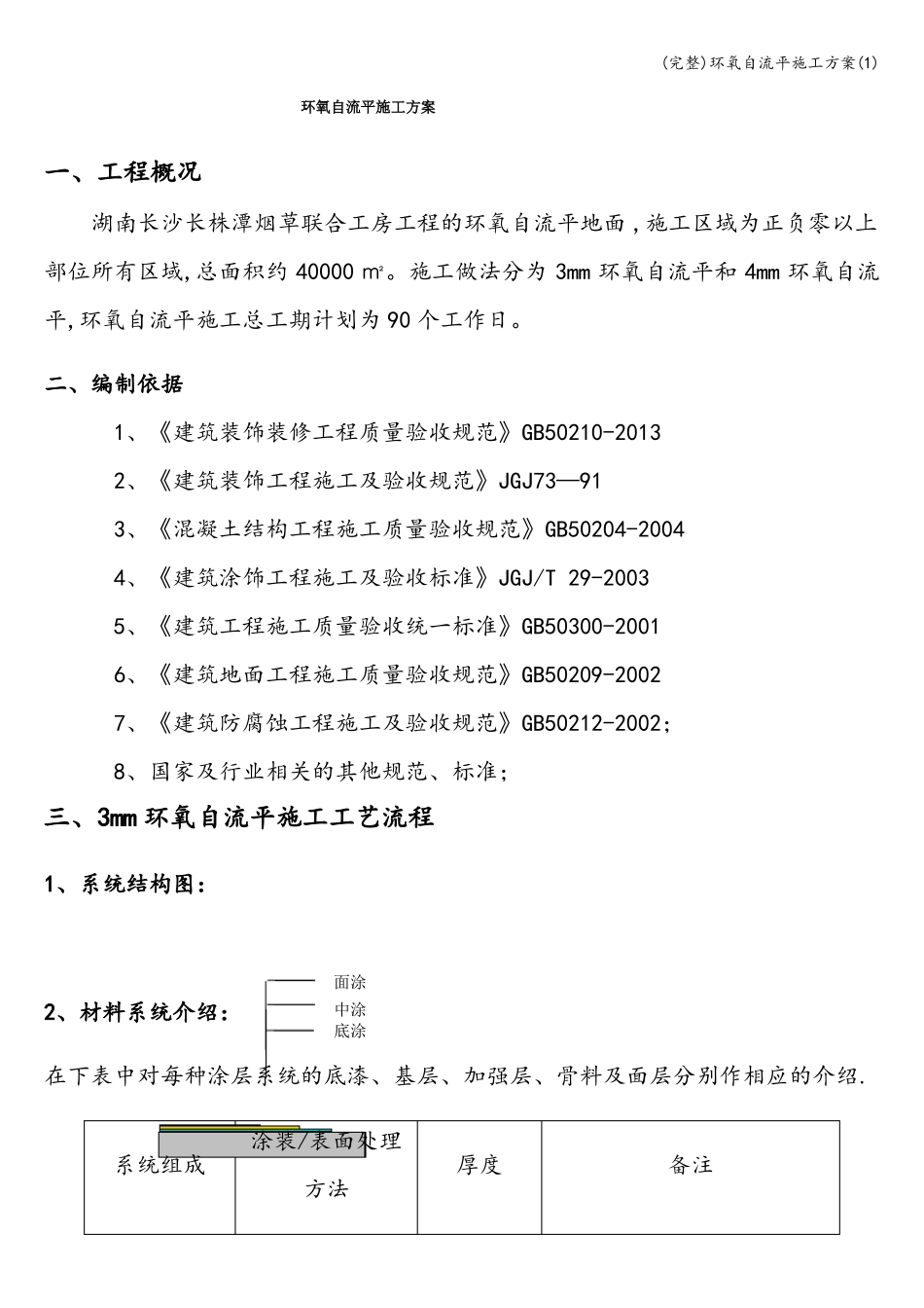 完整环氧自流平施工方案_第1页