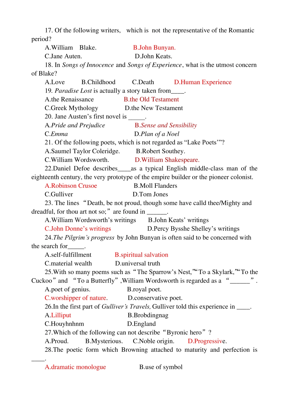 完整英国文学史及选读__期末试题及答案,推荐文档_第3页