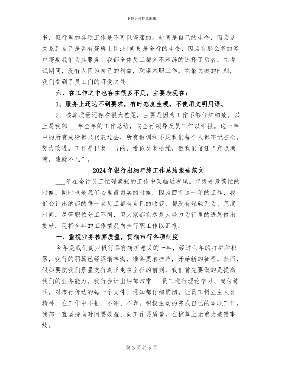 2024年银行出纳年终工作总结报告_第3页