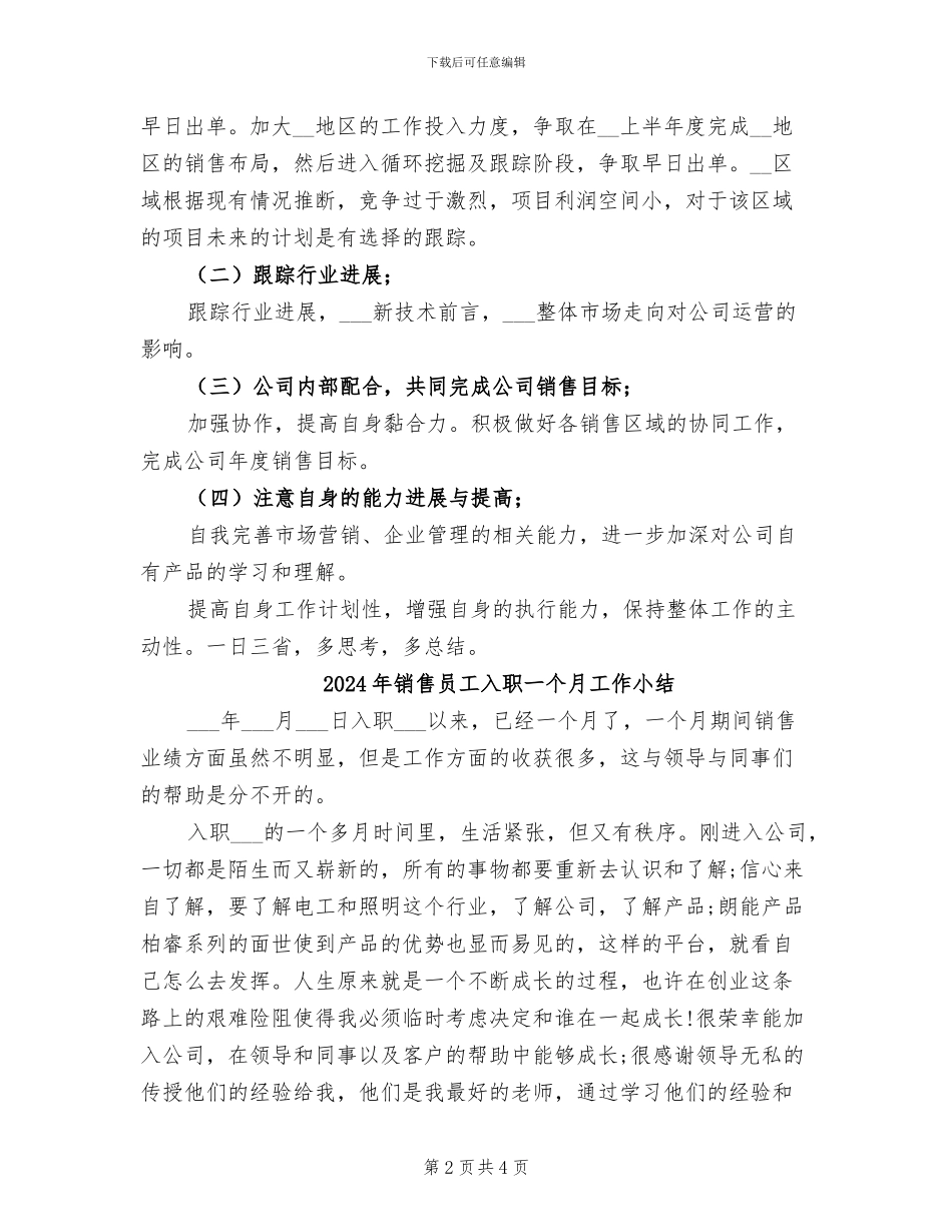 2024年销售员工作总结范本_第2页