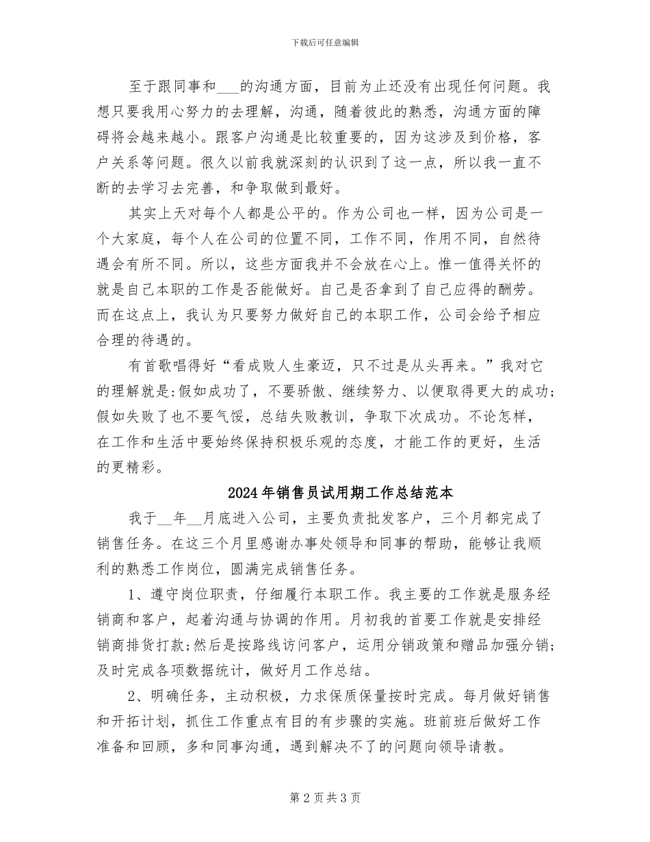 2024年销售员试用期工作总结范文_第2页