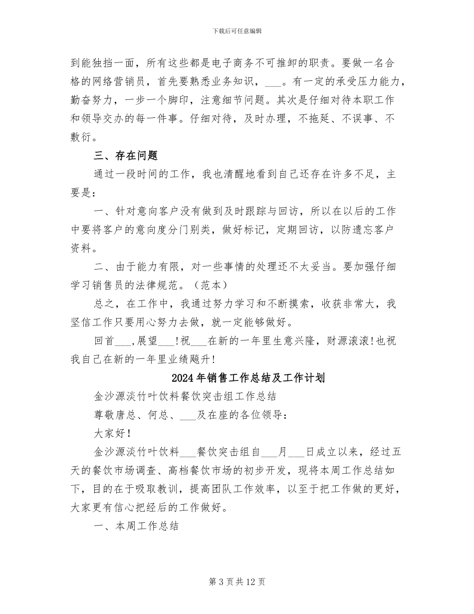 2024年销售工作总结内容_第3页