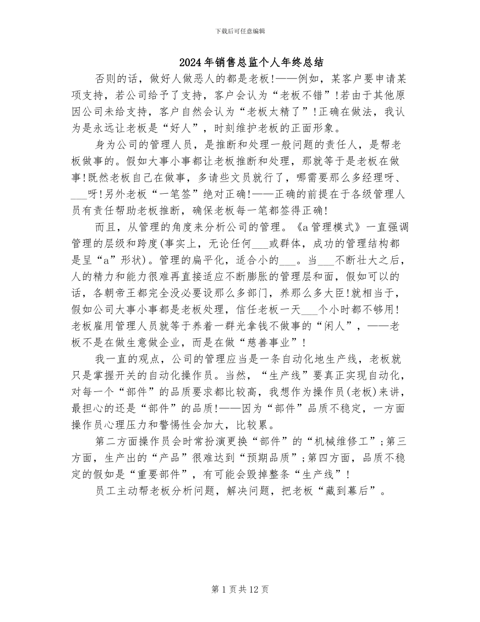 2024年销售总监个人年终总结_第1页