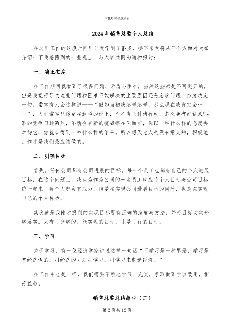2024年销售总监个人年终总结_第2页