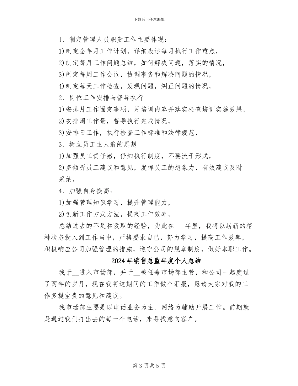 2024年销售总监年度个人工作总结与计划_第3页