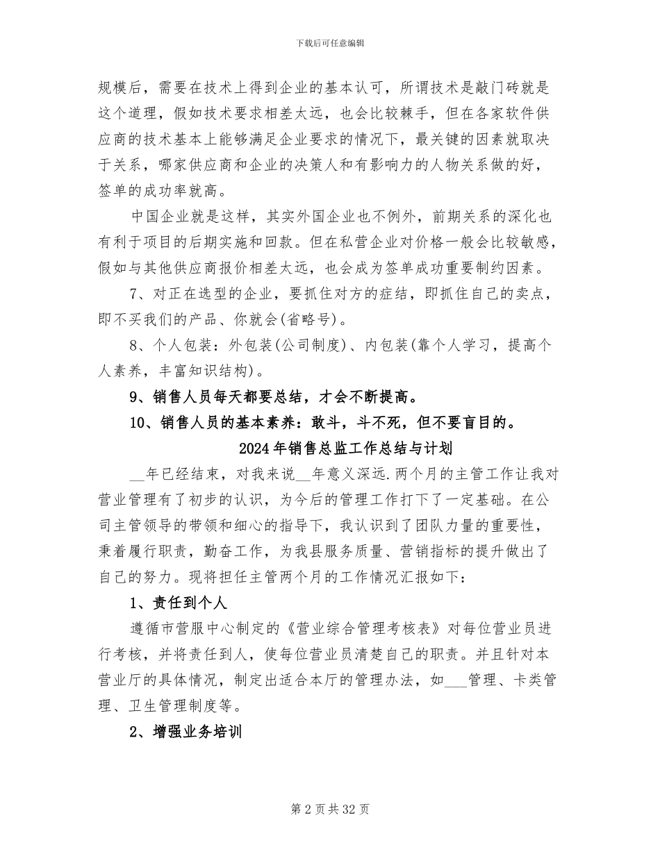 2024年销售总监工作总结_第2页