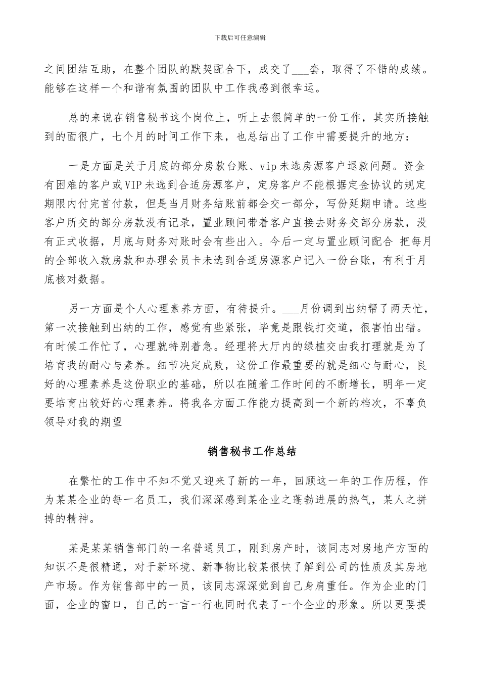 2024年销售秘书工作总结_第2页