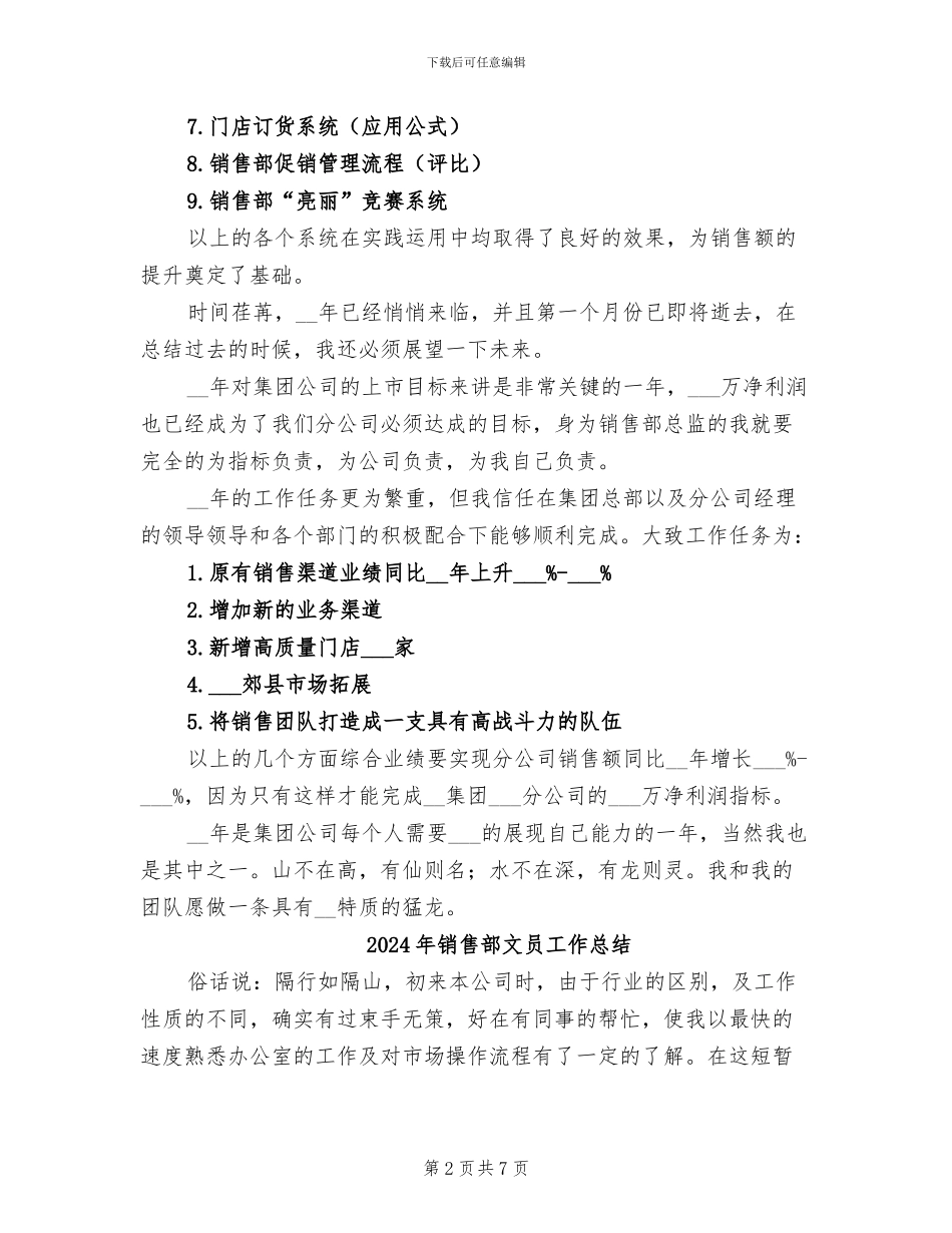 2024年销售部总监工作总结_第2页