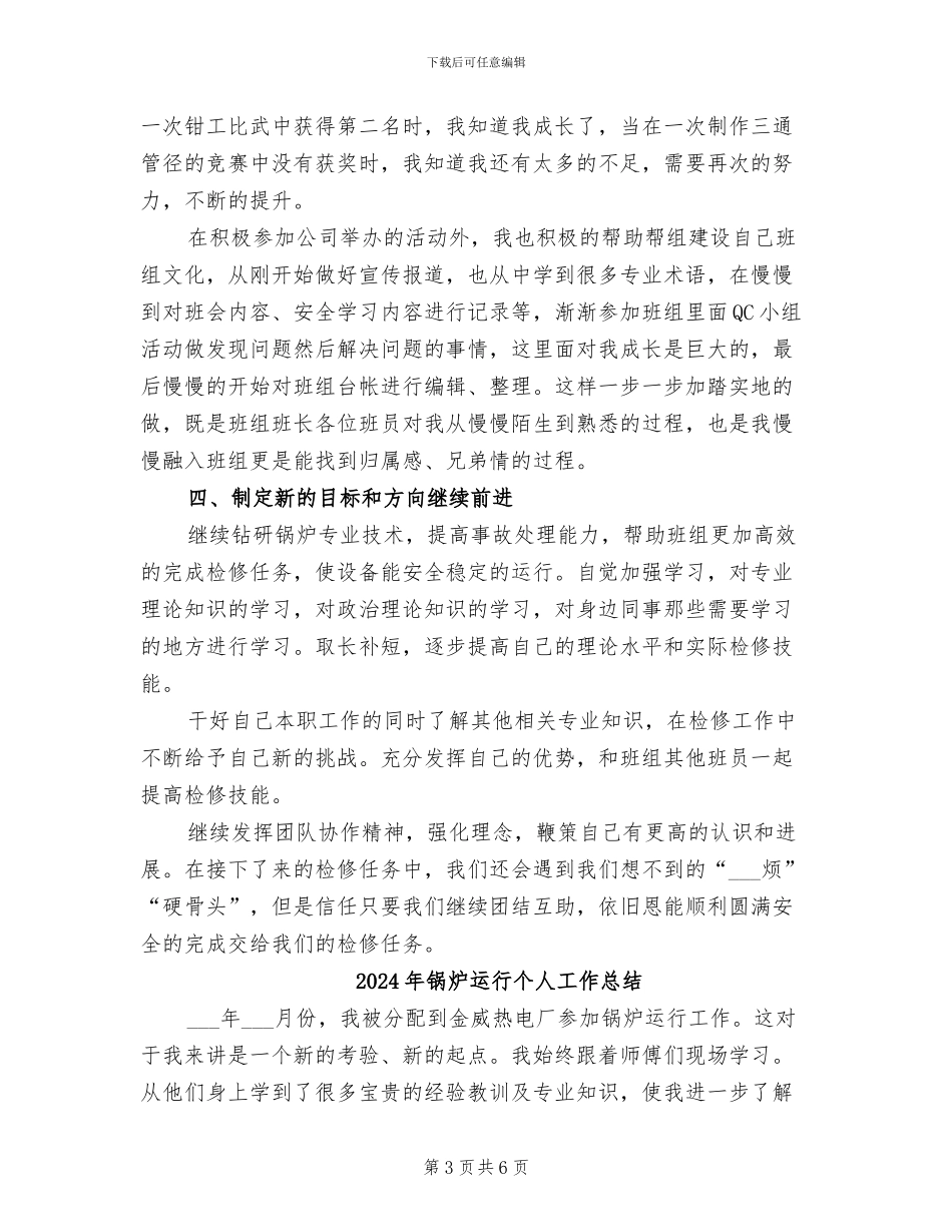 2024年锅炉辅机专业技术工作总结_第3页