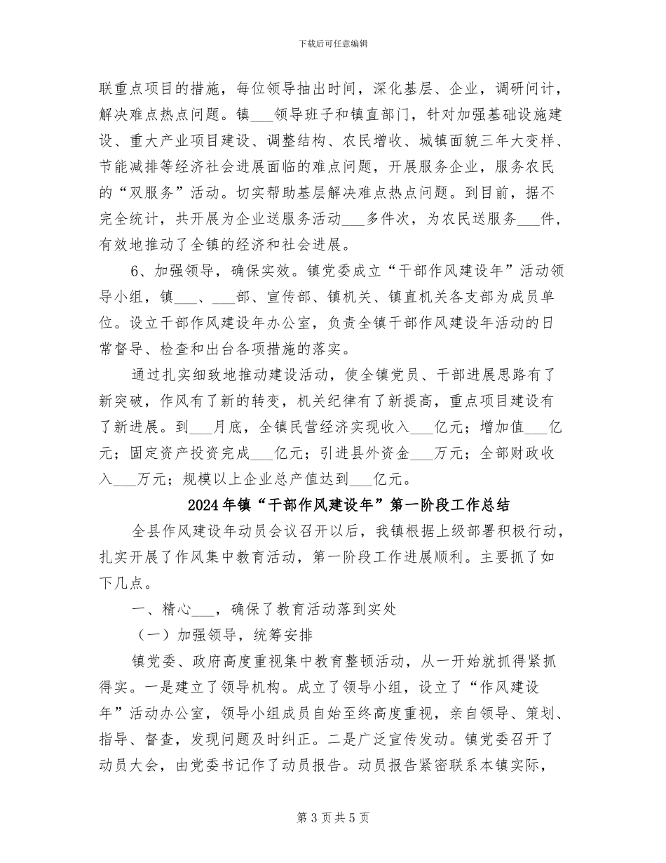 2024年镇“干部作风建设年”活动总结_第3页