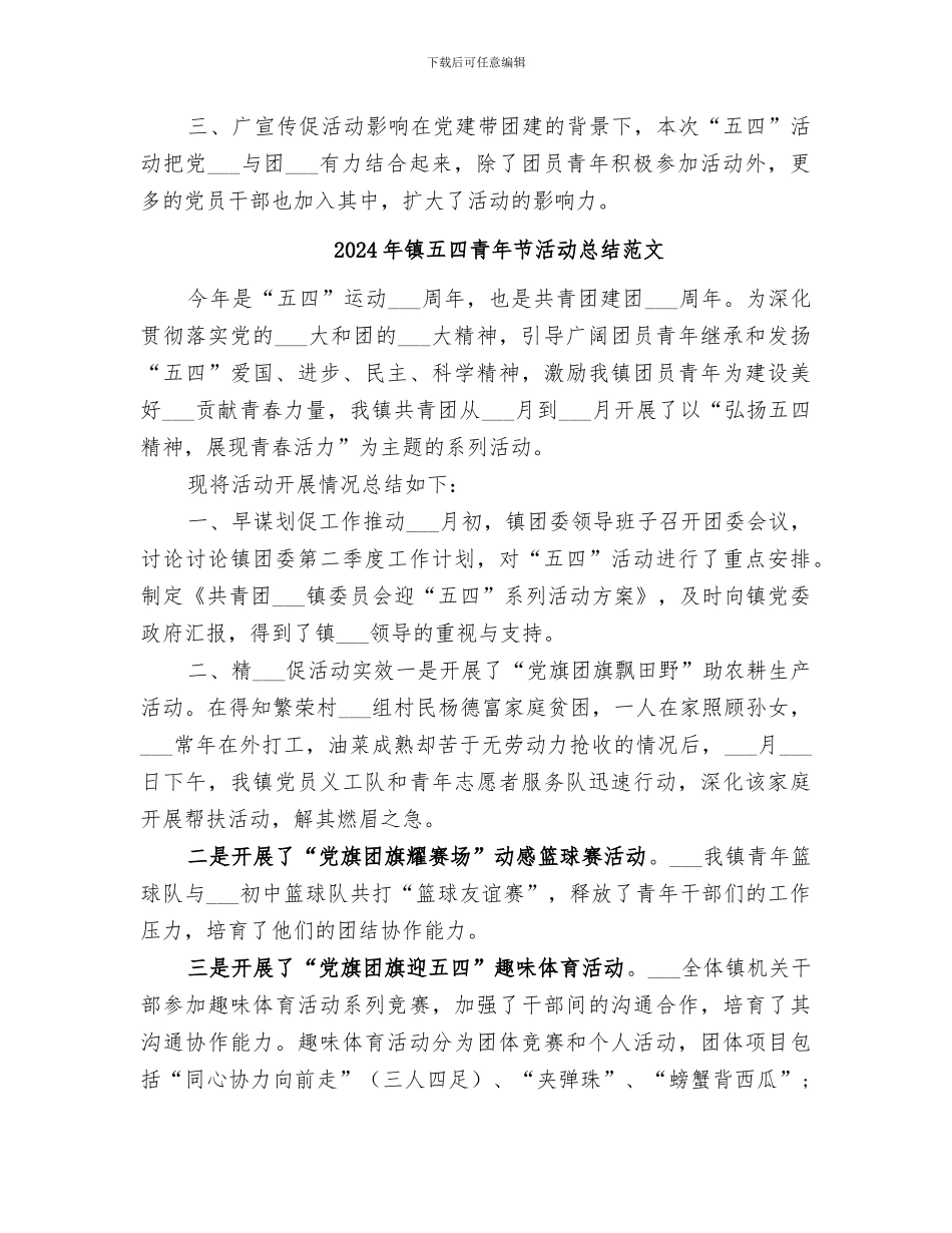 2024年镇五四青年节活动总结_第2页