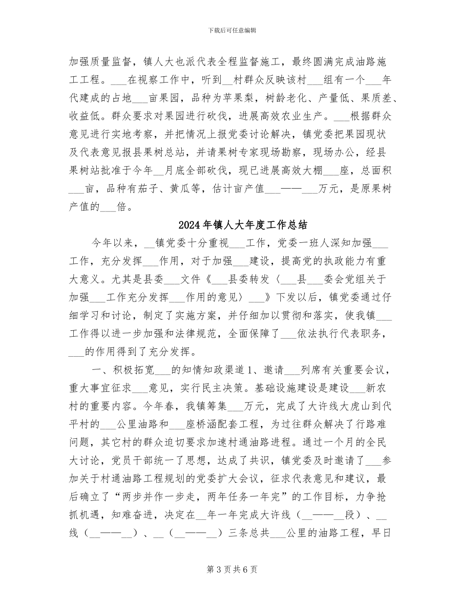 2024年镇人大工作总结范文_第3页