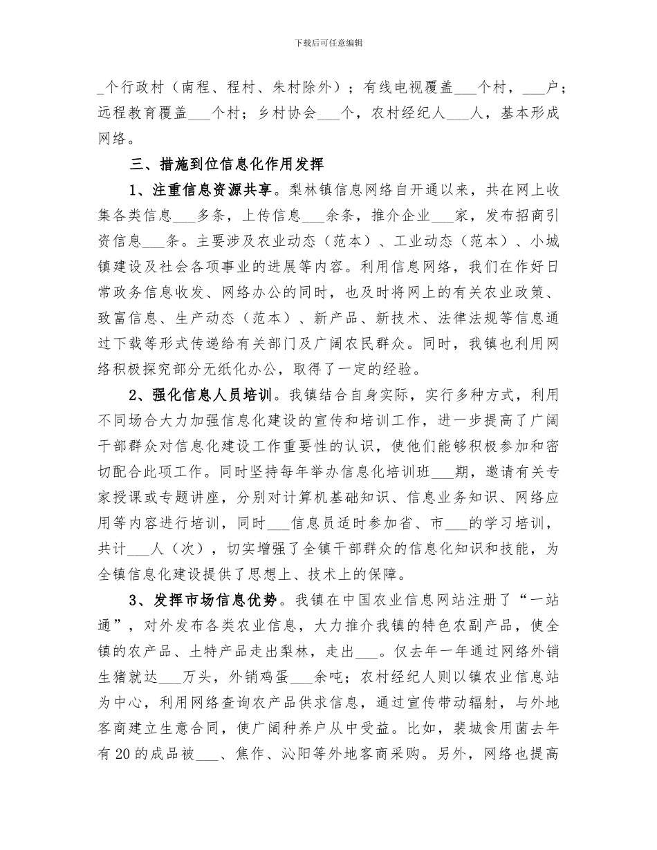 2024年镇信息化工作总结范本_第2页