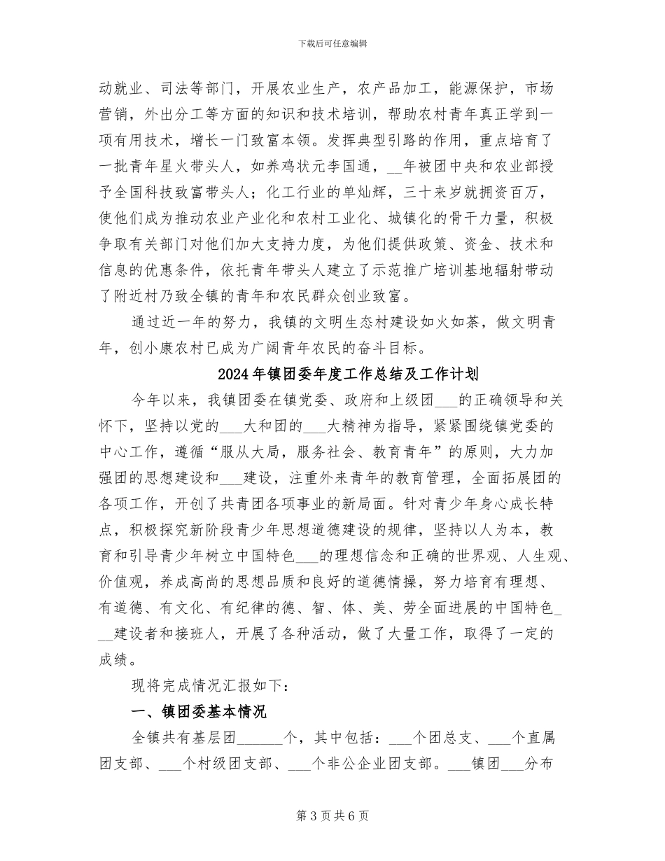 2024年镇团委年度工作总结_第3页