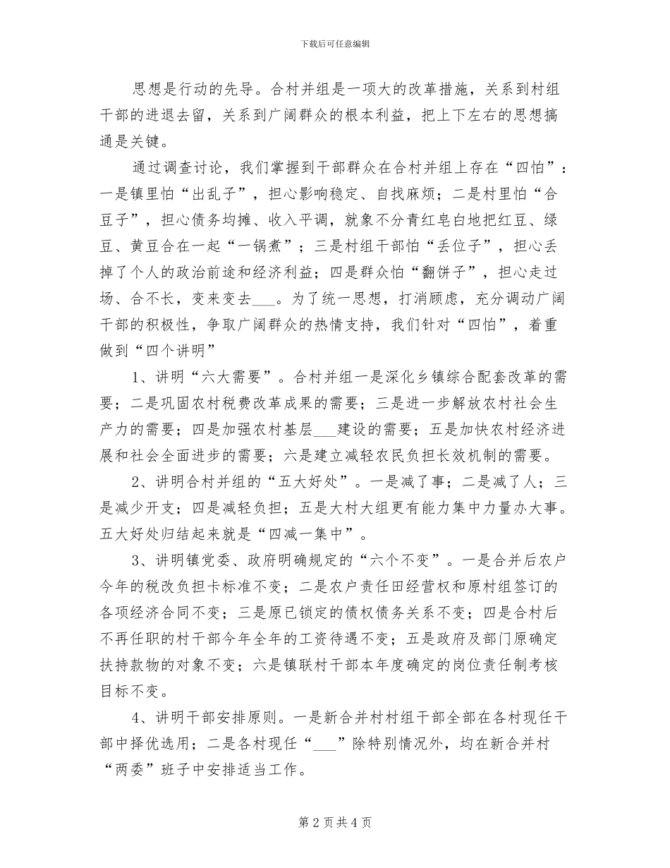 2024年镇合村并组工作经验总结_第2页