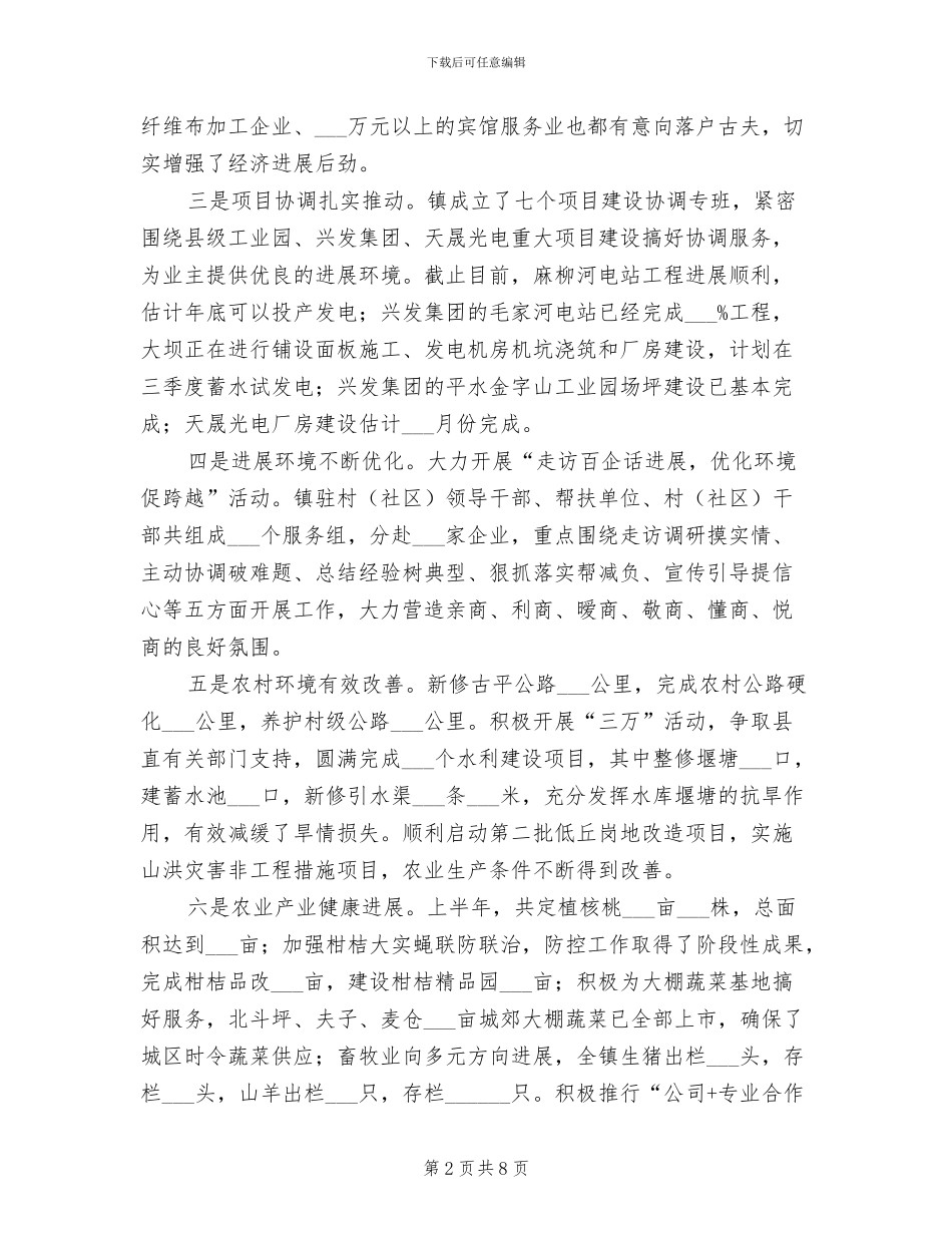 2024年镇委半年建设总结汇报_第2页