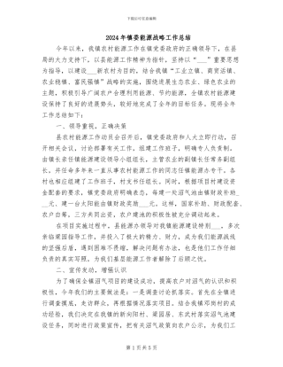 2024年镇委能源战略工作总结