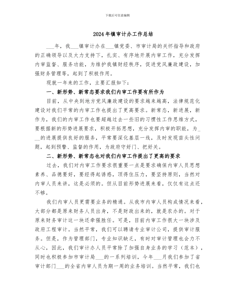 2024年镇审计办工作总结_第1页