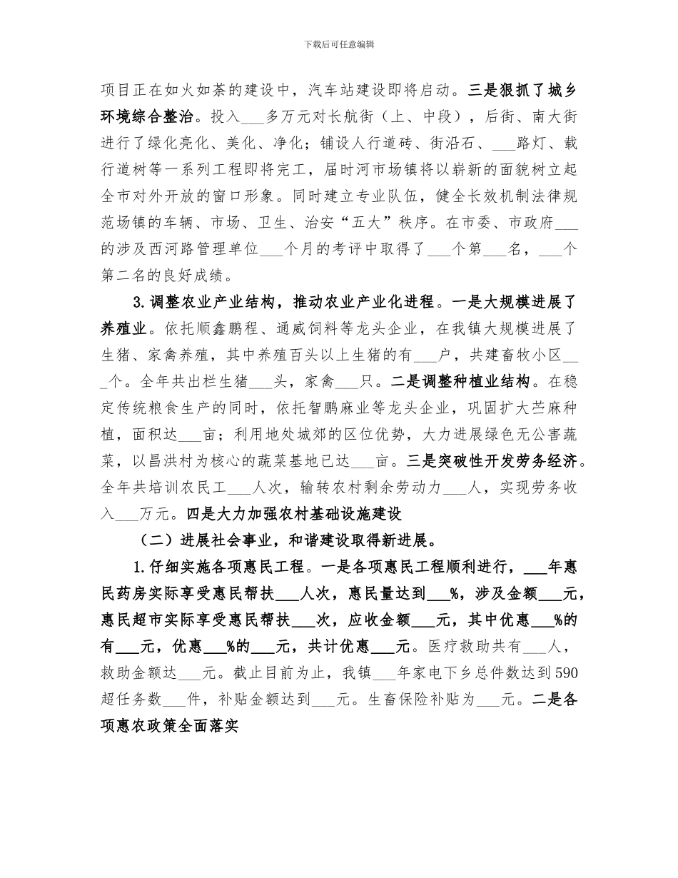 2024年镇工作总结及工作要点_第2页