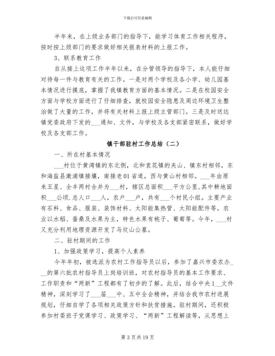 2024年镇干部驻村工作总结_第3页