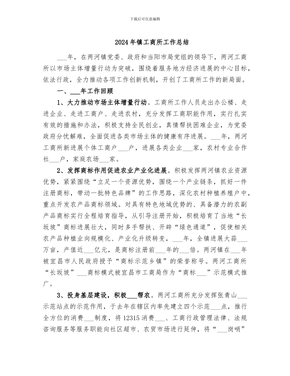 2024年镇工商所工作总结_第1页