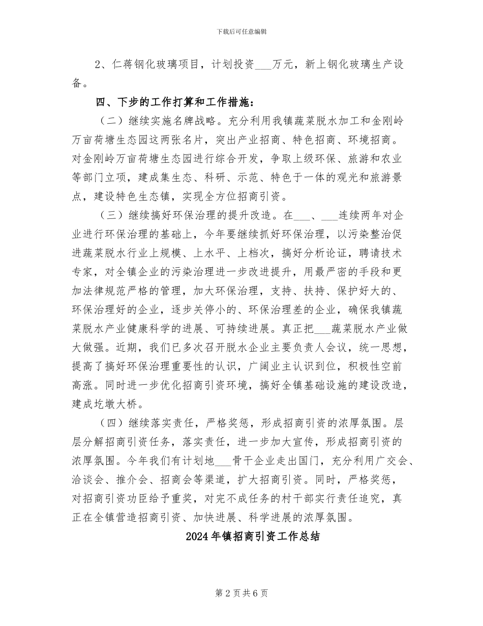 2024年镇招商引资半年总结及下半年工作措施_第2页