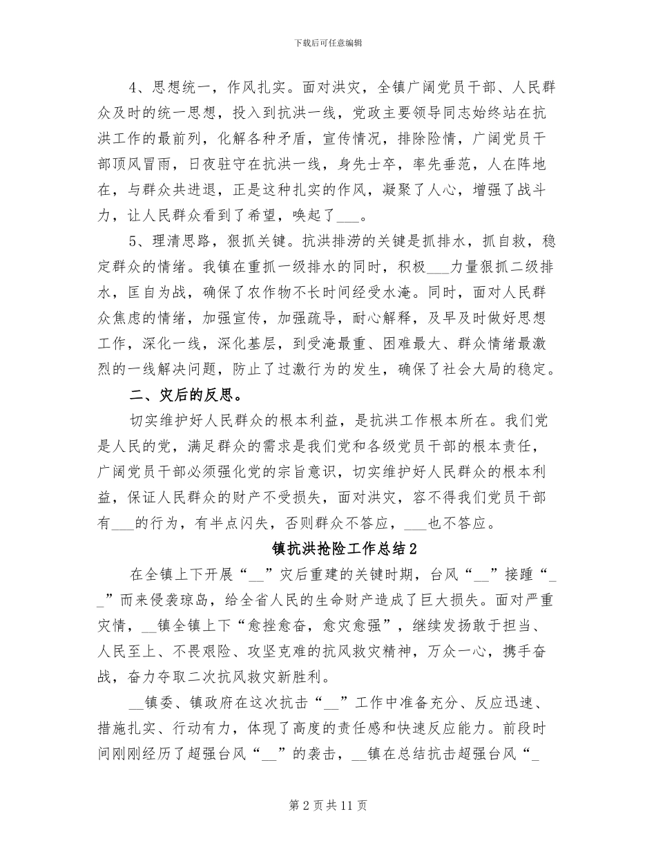 2024年镇抗洪抢险工作总结_第2页
