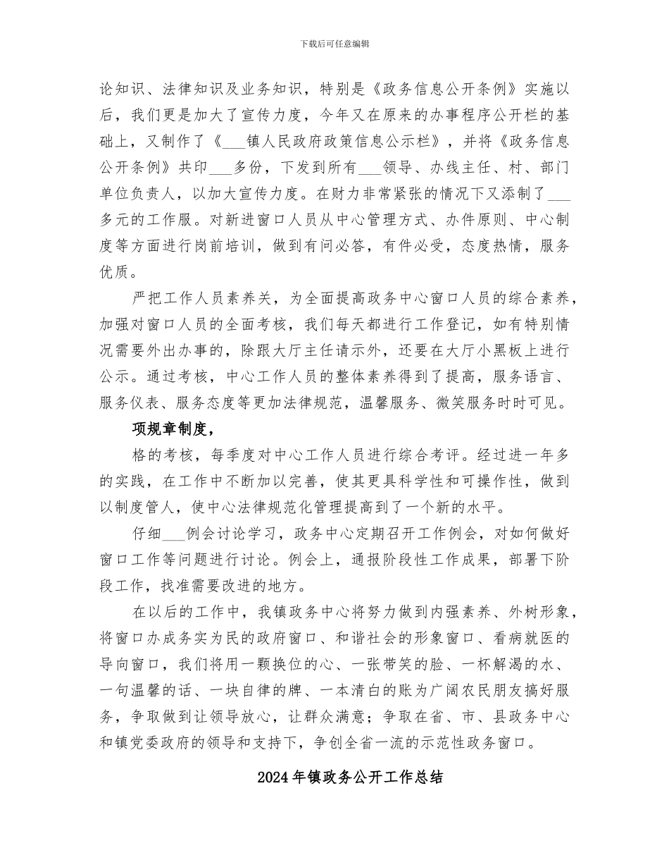 2024年镇政务中心工作总结_第3页