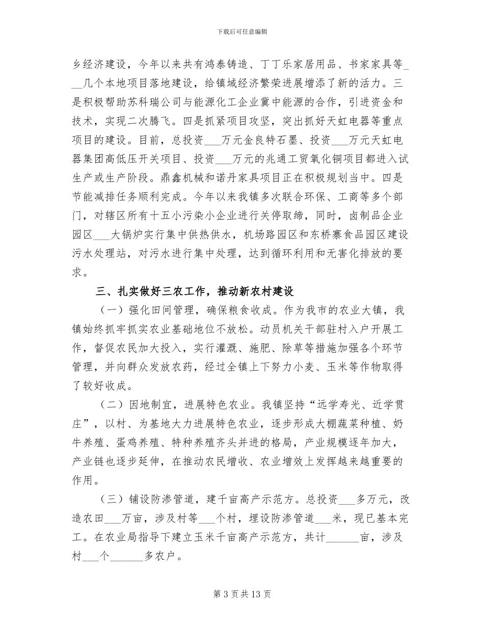 2024年镇政年终工作总结汇报_第3页