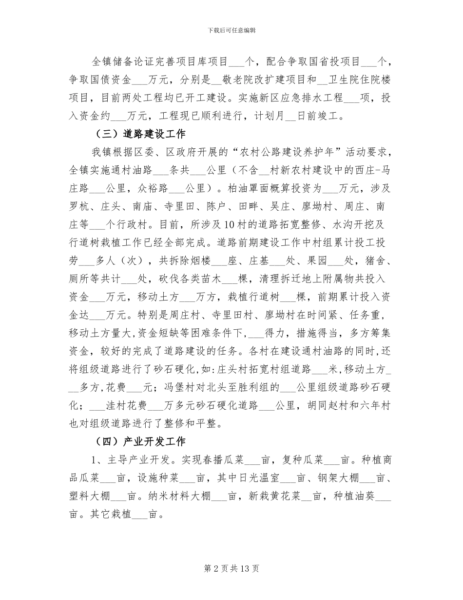 2024年镇政府年工作总结及工作计划范文_第2页