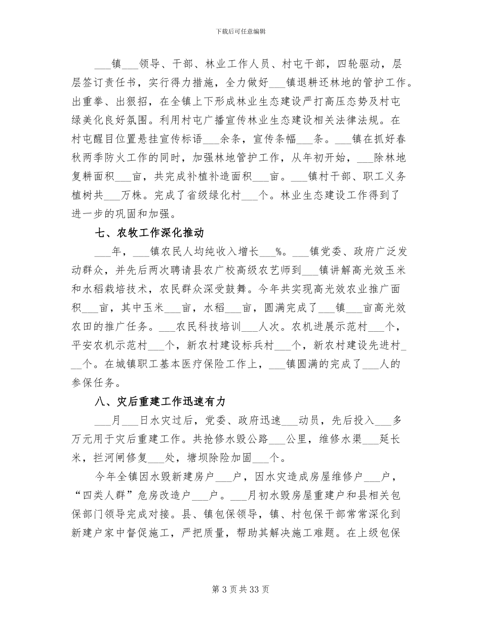 2024年镇政府年工作总结范文和年工作要点_第3页