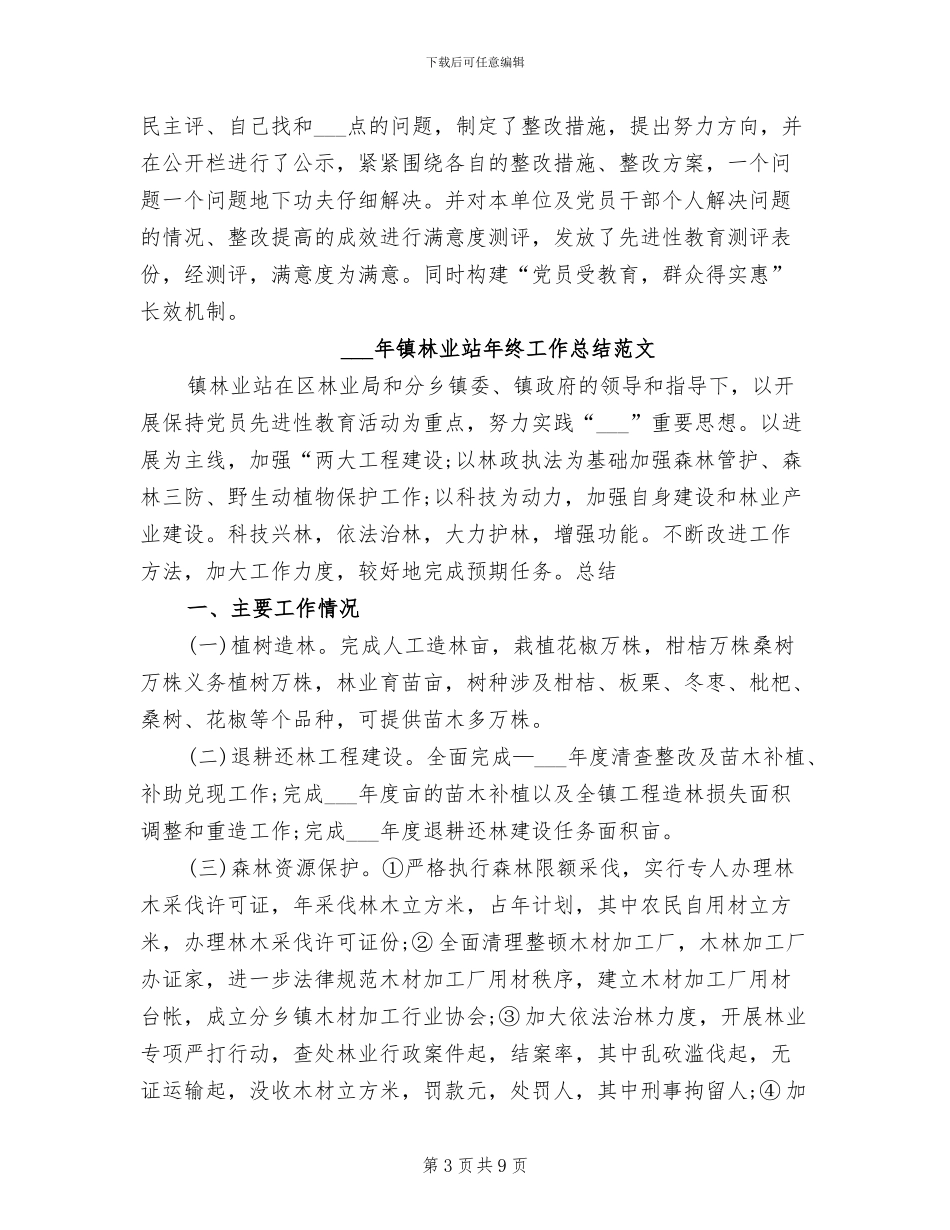 2024年镇林业站年终工作总结_第3页